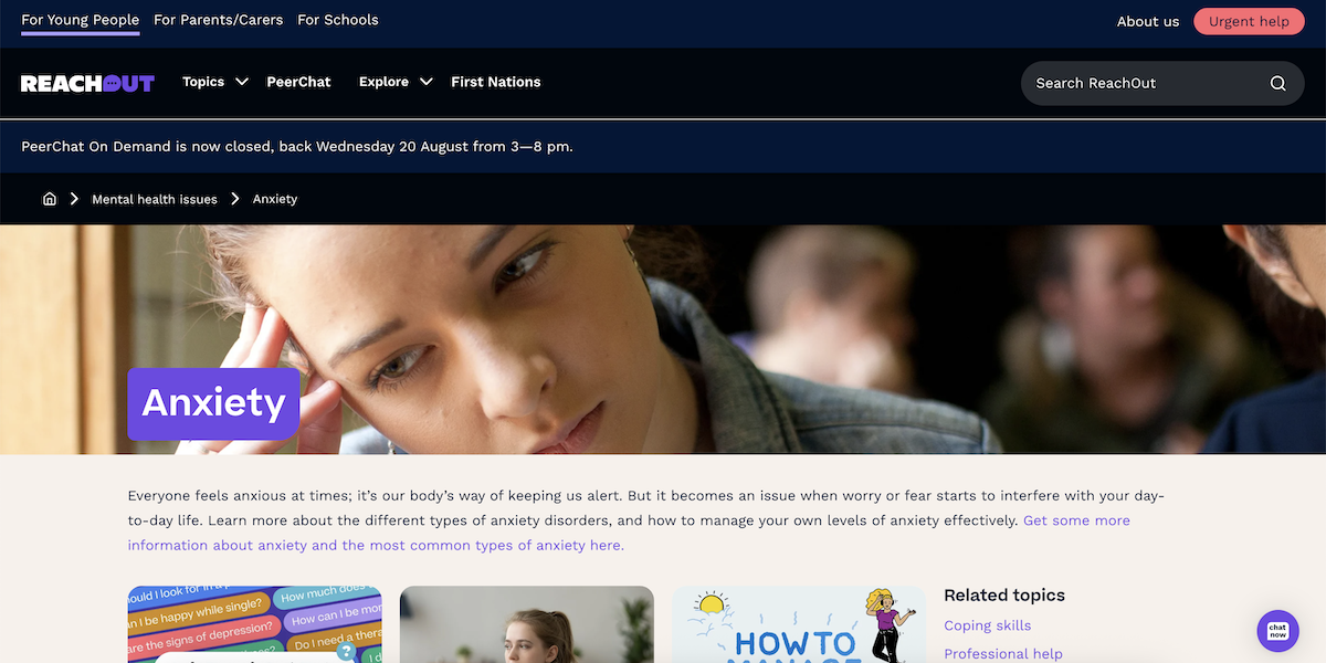 ReachOut - Anxiety